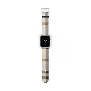  Designer Collection in Plaid (Beige) Watch Band for Apple Watch Watch Bands42-45mmSilverMatte