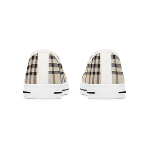  Designer Collection in Plaid (Beige) Women's Low Top White Canvas Shoes Shoes