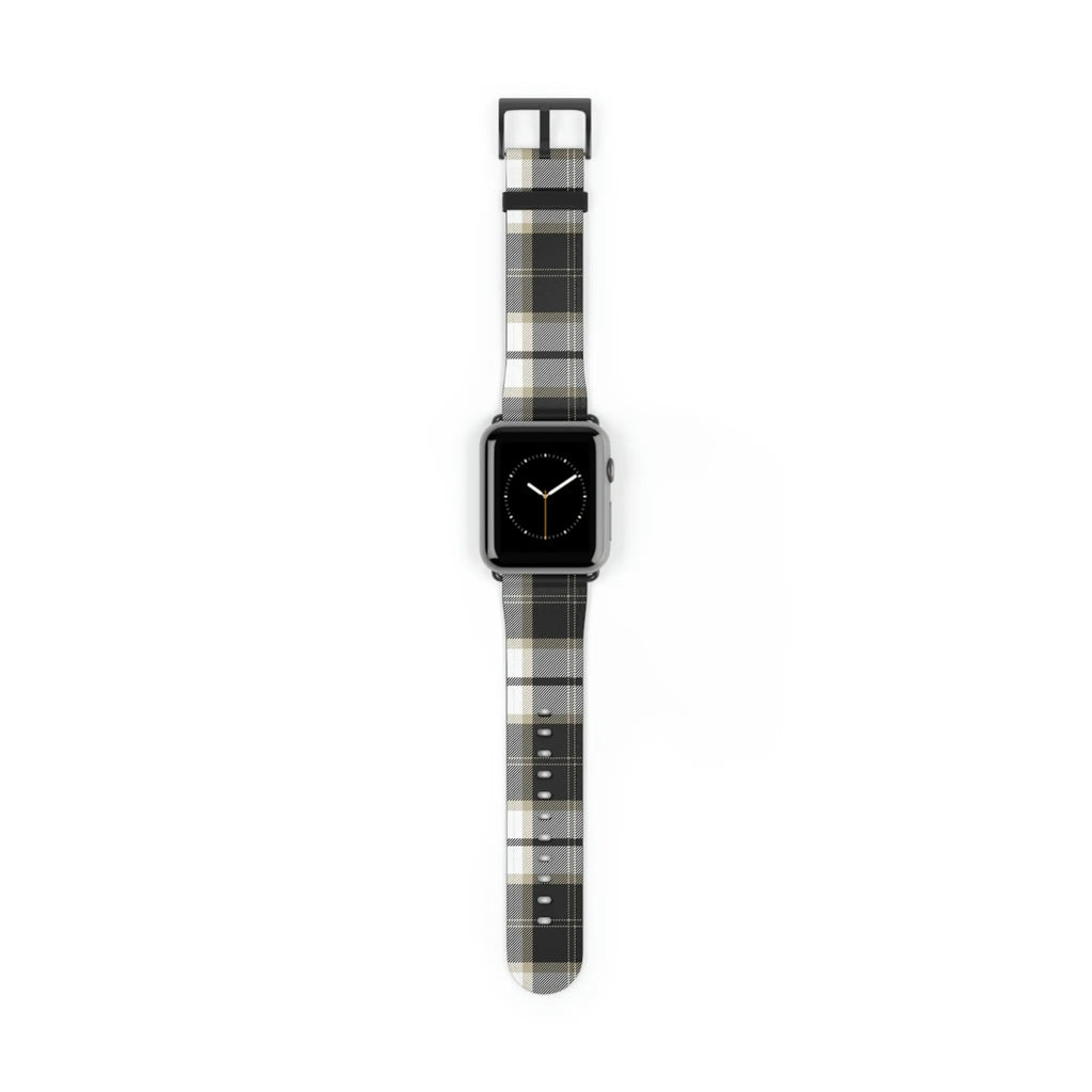  Designer Collection in Plaid (Grey Mix) Apple Watch Band Watch Band42-45mmBlackMatte