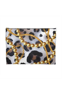 Groove Designer Collection (Black and White Animal Print + Pearls) Makeup Accessory Pouch