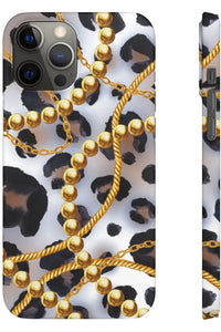 Groove Designer Collection (Black and White Animal Print + Pearls) Snap Phone Case