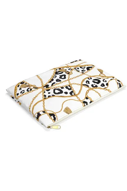 Groove Designer Collection (Black and White Animal Print + Tassels) Makeup Accessory Pouch