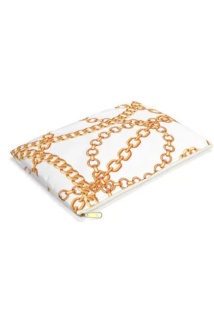 Groove Designer Collection (Chains for Days on White) Makeup Accessory Pouch