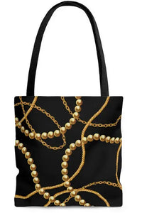 Groove Designer Collection (Gold Pearls) Tote Bag