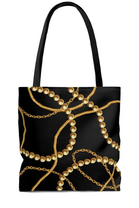 Groove Designer Collection (Gold Pearls) Tote Bag