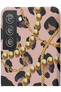 Groove Designer Collection (Pink Animal Print + Pearls) Snap Phone Case