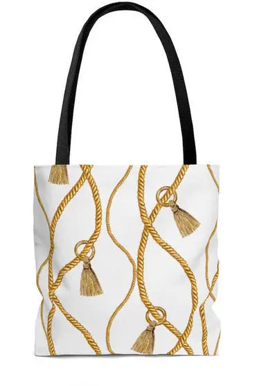 Groove Designer Collection (Tassels on White) Tote Bag