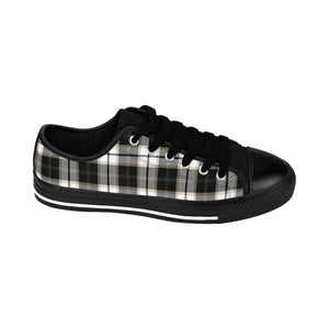  Groove Fashion Collection Black and White Plaid Women's Low Top Canvas Shoes ShoesUS7.5Blacksole