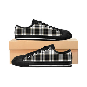  Groove Fashion Collection Black and White Plaid Women's Low Top Canvas Shoes Shoes
