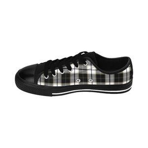  Groove Fashion Collection Black and White Plaid Women's Low Top Canvas Shoes Shoes