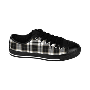  Groove Fashion Collection Black and White Plaid Women's Low Top Canvas Shoes ShoesUS8Blacksole