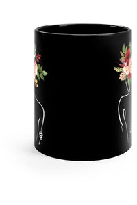 JUST BLOOM Bouquet (Bun) (Black) 11oz Coffee Mug