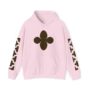  Brown Icons Flower with Sleeve Print Unisex Heavy Blend Hooded Sweatshirt HoodieLightPink5XL