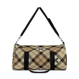 Abby Plaid in Gold and Flowers Duffel Bag, Travel and Overnight Bag BagsSmall