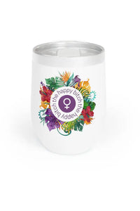 THE HAPPY BITCH (Grape) Flower Power Chill Wine Tumbler Mug