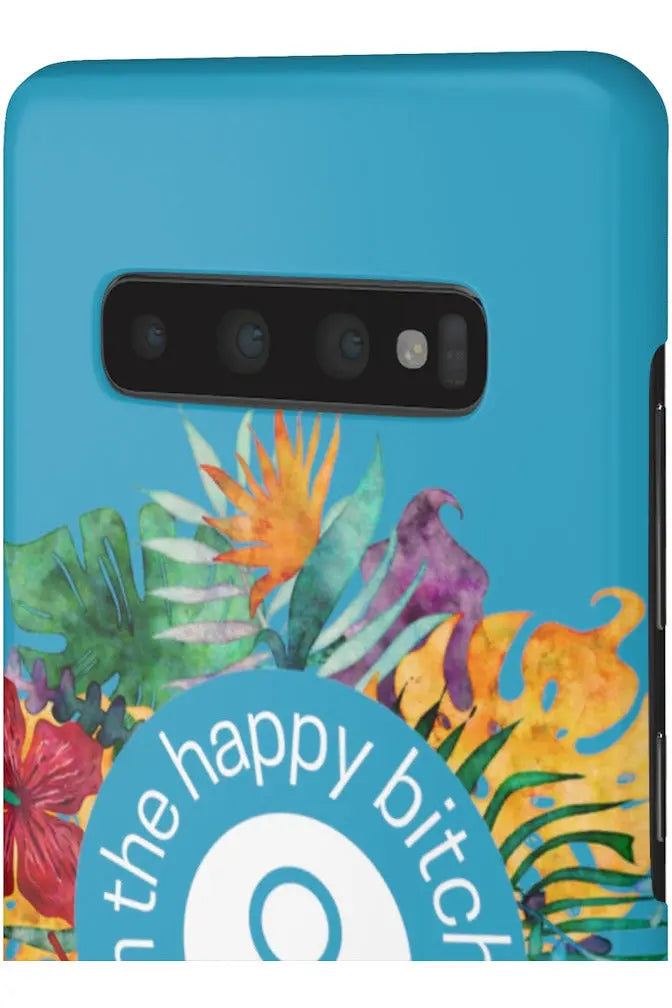 THE HAPPY BITCH (Turquoise) Flower Power Pro-Aging Feminist Snap Phone Case