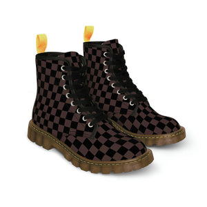  The Designer Collection Check Mate (Brown) Women's Canvas Boots Shoes