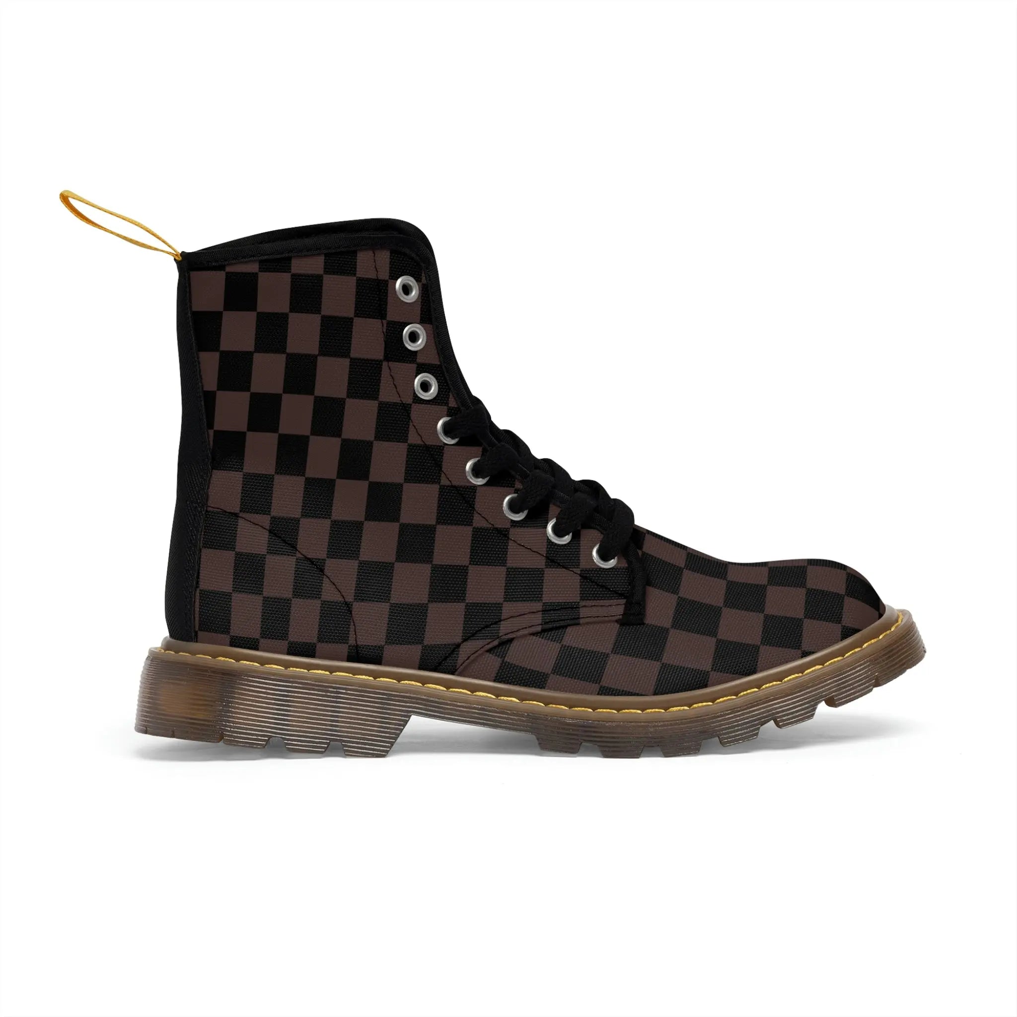  The Designer Collection Check Mate (Brown) Women's Canvas Boots Shoes
