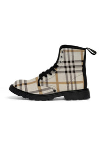 The Designer Collection in Plaid (Beige) Women's Canvas Boots Shoes