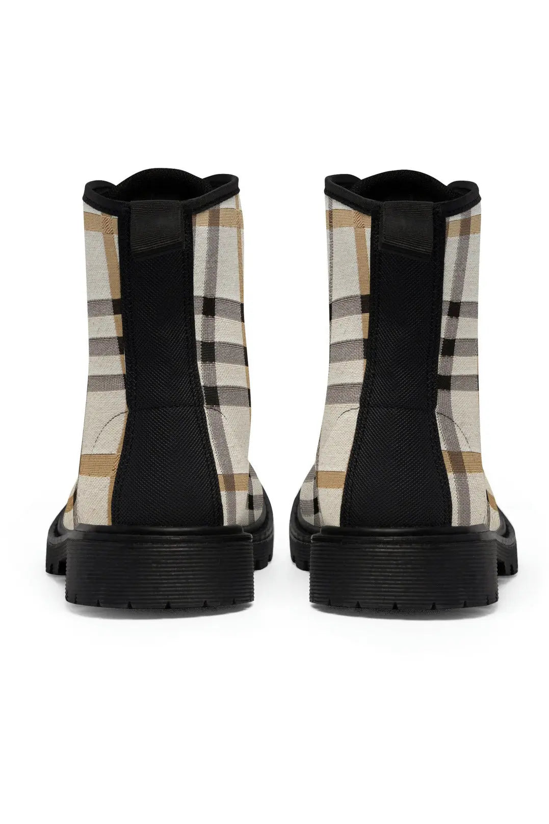  The Designer Collection in Plaid (Beige) Women's Canvas Boots Shoes