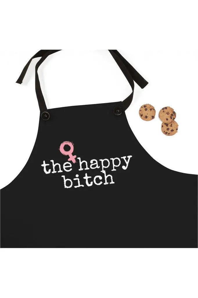 The Middle-Aged Groove THE HAPPY BITCH Black Chef's Apron
