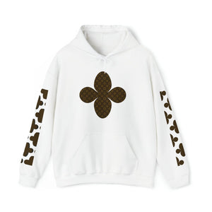  Brown Icons Flower with Sleeve Print Unisex Heavy Blend Hooded Sweatshirt HoodieWhite5XL