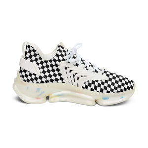 Women's Black and White Check Mate Mesh Sneakers, Women's Athletic Shoes, Casual Sneakers Shoes  The Middle Aged Groove