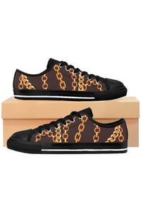 Designer Collection (Chains for Days) Chocolate Brown Women's Low Top Canvas Shoes - The Middle Aged Groove