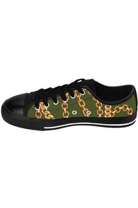 Designer Collection (Chains for Days) Army Green Women's Low Top Canvas Shoes