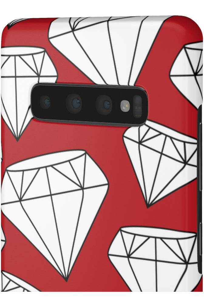 SHINE LIKE A DIAMOND (Large Pattern) Lipstick Red Snap Phone Case
