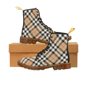 The Designer Collection in Plaid (Red Stripe) Men's Canvas Boots - The Middle Aged Groove