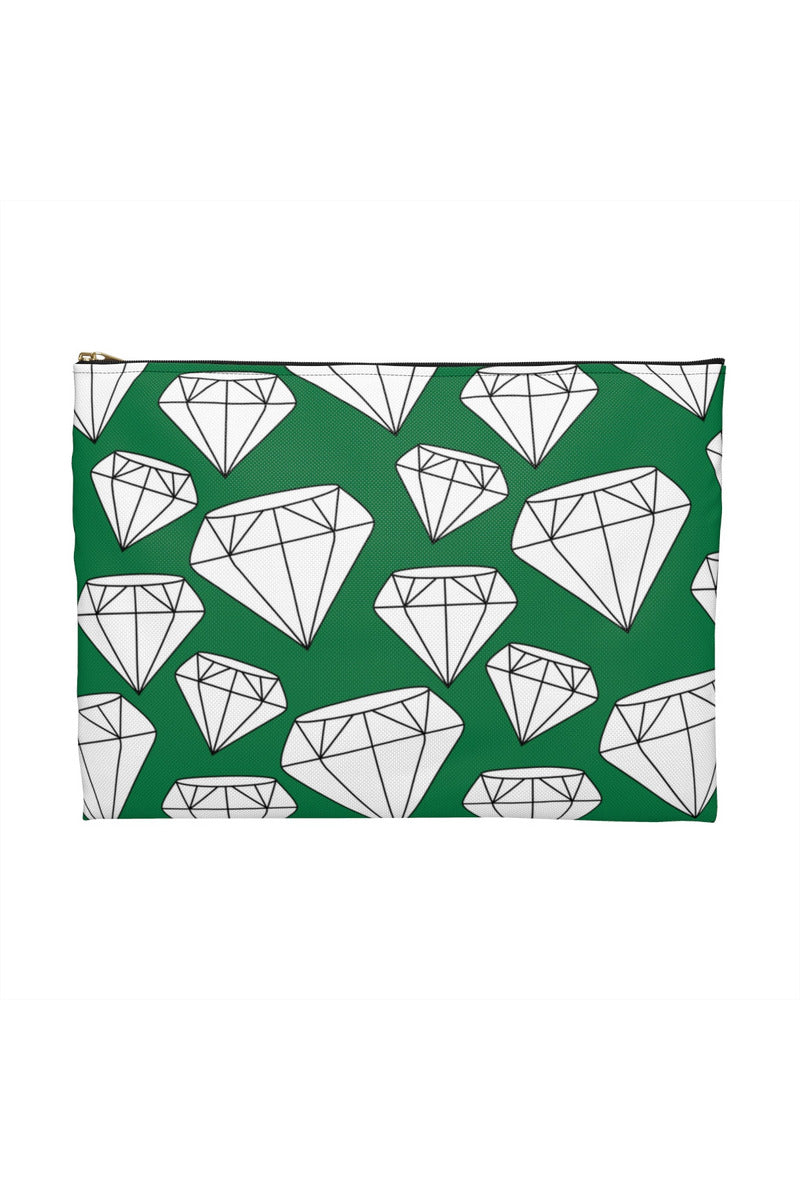 SHINE LIKE A DIAMOND (Diamond Pattern) Emerald Green Makeup Accessory Pouch