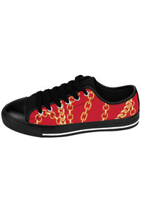 Designer Collection (Chains for Days) Lipstick Red Women's Low Top Canvas Shoes - The Middle Aged Groove