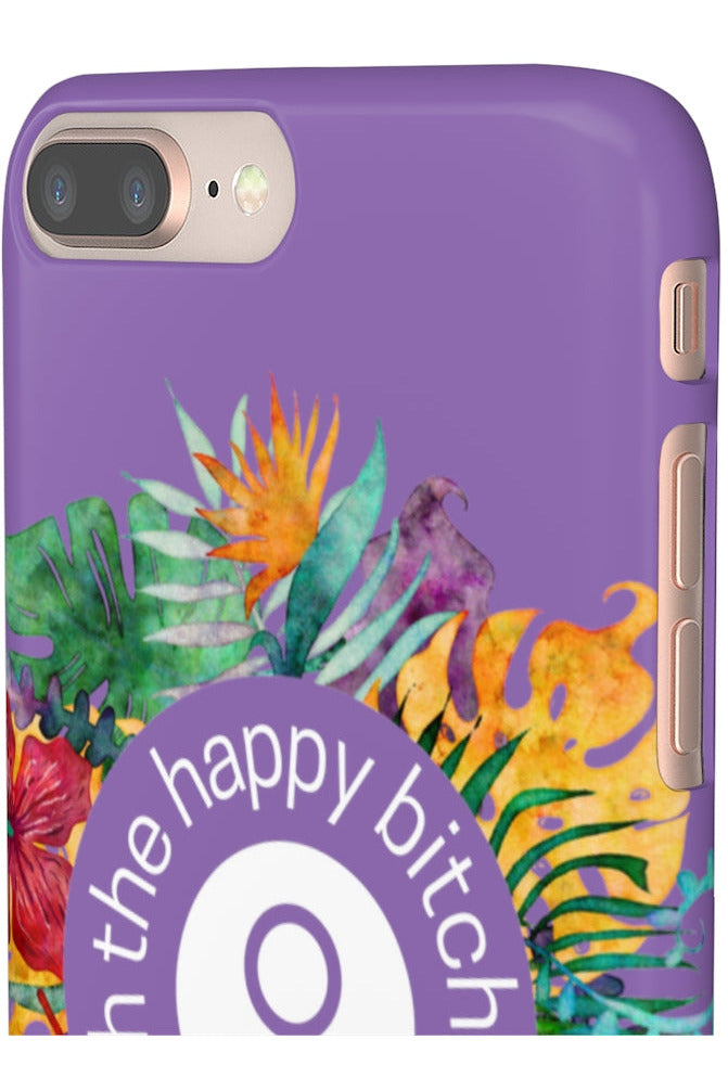 THE HAPPY BITCH (Grape) Flower Power Pro-Aging Feminist Snap Phone Case