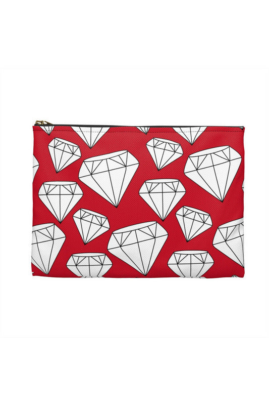 SHINE LIKE A DIAMOND (Diamond Pattern) Red Makeup Accessory Pouch