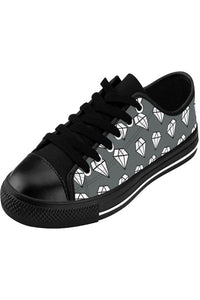 Shine Like a Diamond (Pattern) Dark Grey Women's Low Top Canvas Shoes