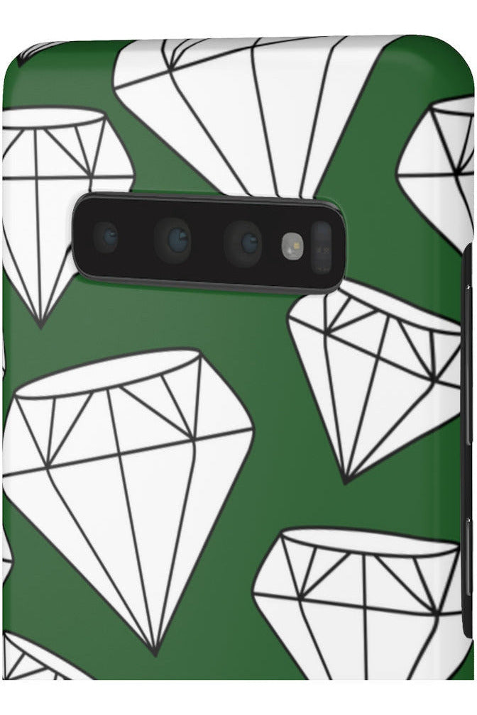 SHINE LIKE A DIAMOND (Large Pattern) Emerald Green Snap Phone Case