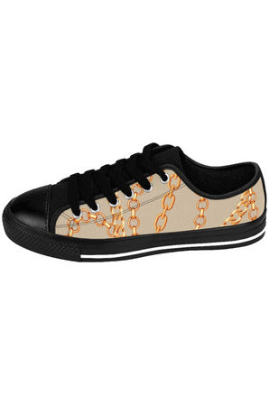 Designer Collection (Chains for Days) Dark Tea Women's Low Top Canvas Shoes