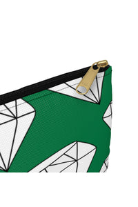 SHINE LIKE A DIAMOND (Diamond Pattern) Emerald Green Makeup Accessory Pouch