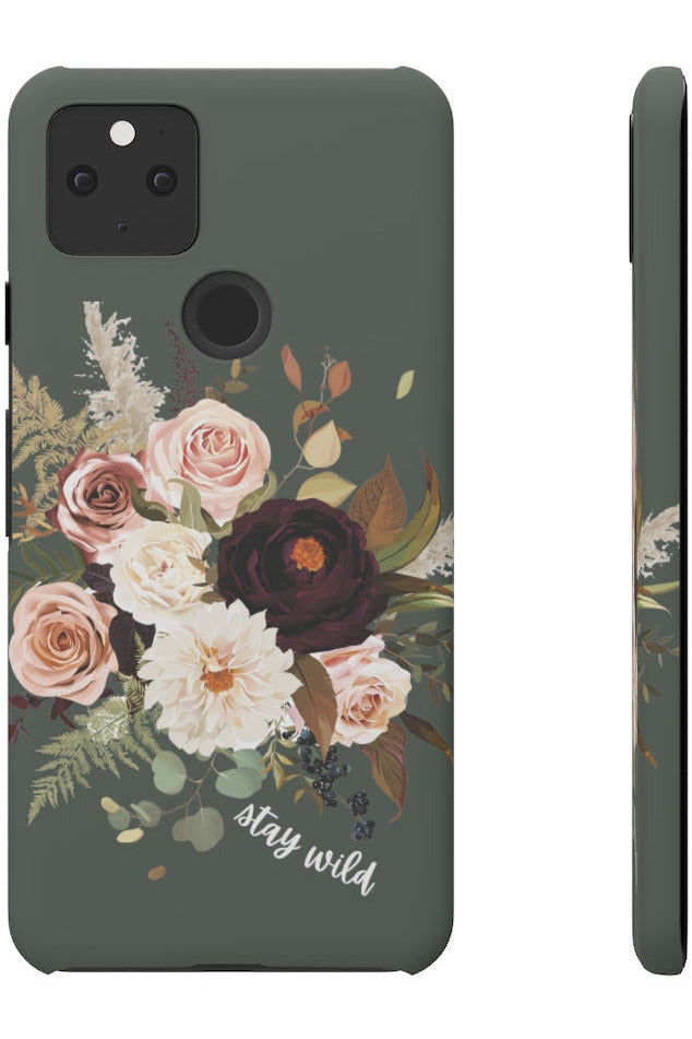 BOHO STAY WILD Collection (Dark Bloom) Sage Snap Phone Case