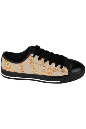 Designer Collection (Chains for Days) Dark Tea Women's Low Top Canvas Shoes